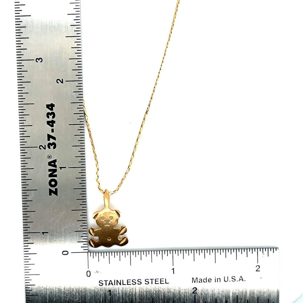 14K Gold Bear Necklace - Picture 4 of 5